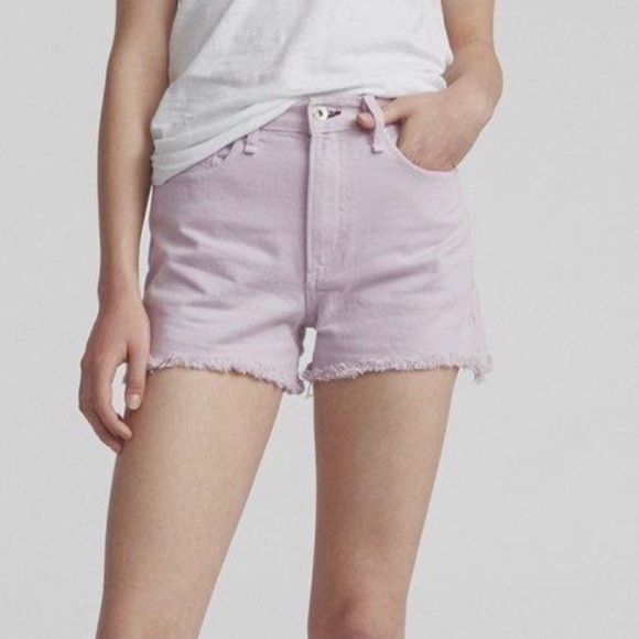 rag & bone Lilac Justine High-Rise Distressed Jean Cutoff Shorts Size 28 - Picture 1 of 11